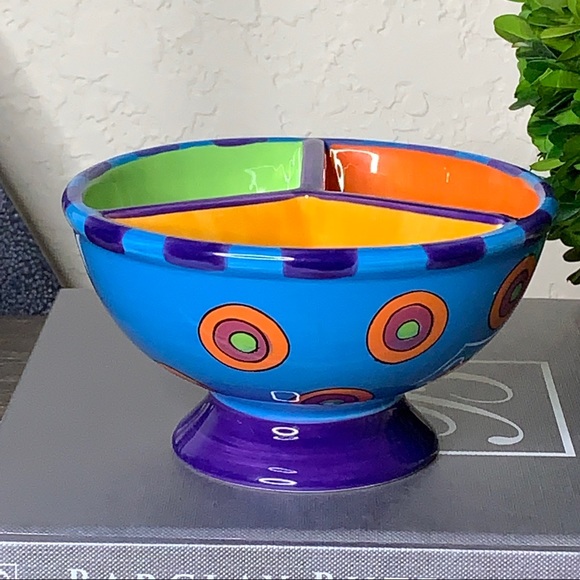 ALL U You CAN HANDLE Circle MultiColor Divided Bowl I Toppings I Ice Cream - Picture 2 of 6